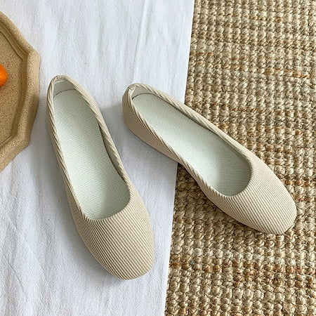 

FZM Women shoes Women Square Toe Flat Shoes Slip On Pointed Toe Shallow Mouth Simple Single Shoes Casual Shoes Work Shoes