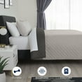 thumbnail image 6 of Martex Twin Reversible Coverlet | Lightweight Soft Easy Care Quilt | Light Gray/Graphite, 6 of 8