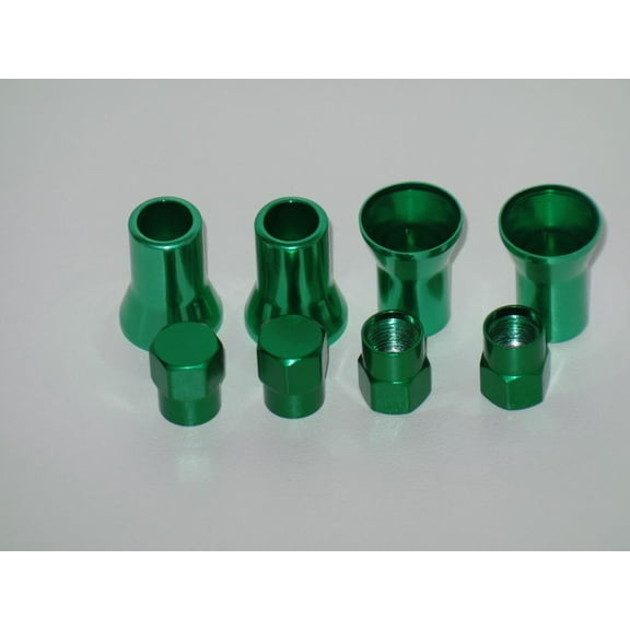 Set of 4 Green Color Cover of Stem and Cap For TR413 Tire Valve