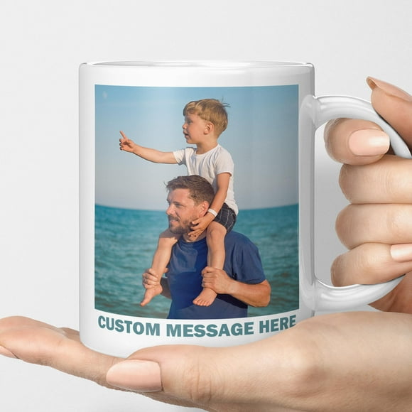 Photo and Text Personalised Photo Mug, Cup and Coaster Novelty Gifts For Her, Gifts For Him, Father's Day, Christmas Gift, Anniversary Gift