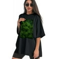 thumbnail image 3 of Plus Size Shirt for Women Black Tops for Women Short Sleeves Shirt for Women Grass T Shirt Oversized Shirt for Women S, 3 of 5