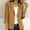 *Gold, variant on Women's Linen Blend Notch Collar Long Sleeve Blazer Shirt ,Solid Color Casual Jacket Beige,Women's Plus M