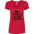 thumbnail image 3 of Inktastic Christmas Nice Until Proven Naughty Women's V-Neck T-Shirt, 3 of 5