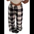 thumbnail image 1 of Pantalones de Pijama para Mujer, de Leopardo, Peludos, Estilo Y2K, de Cintura Alta, Bonitos. Cuadros S, 1 of 9