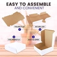 thumbnail image 6 of [25 Pack] Pastry Boxes - 7 x 7 x 3 Inches White Bakery Box for Cookies, Compostable Kraft Paper Cardboard for Baked Goods Packaging, Cake, Food, Donut, Cupcake, Candy, Bread, Bridesmaid Gift Box, 6 of 6