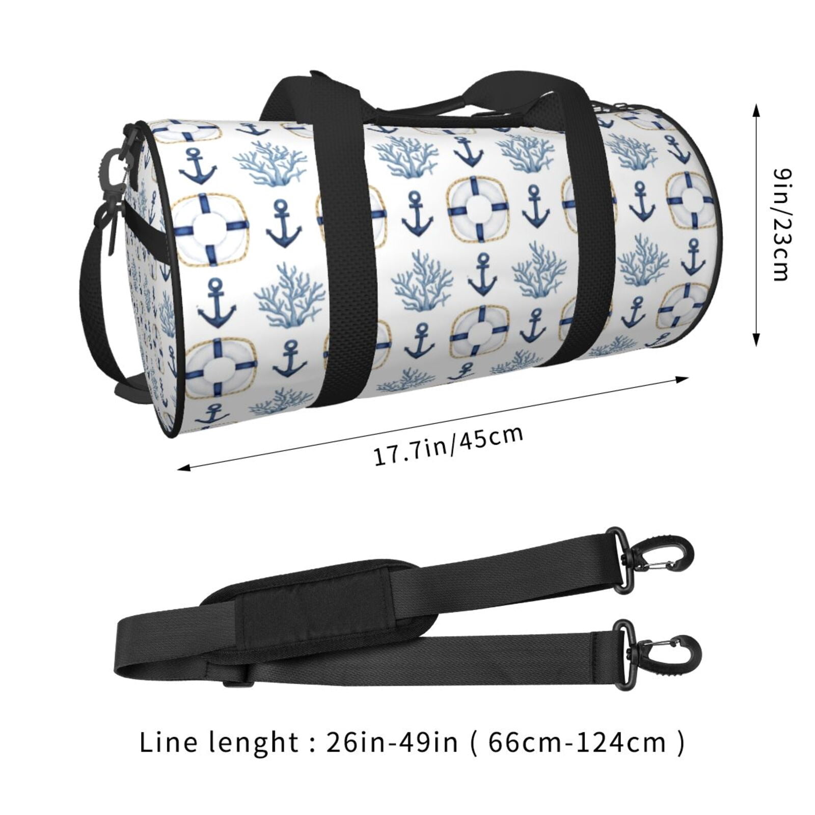 Vsdgher Sea Vacations 45L Foldable Duffel Bag, Sports Gym Bag,Overnight Bag, Portable Weekender Bag for Airplanes