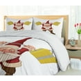 thumbnail image 5 of Ambesonne Christmas Duvet Cover Set, Santa Lifts Gift Barbell, 2-Calking, Ruby Brown Yellow, 5 of 7