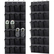 Lowestbest Over the Door Shoe Organizers, Hanging Shoe Holder with 24 Durable Large Thickened Mesh Pockets