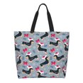 thumbnail image 1 of Fotbe Christmas Hat Dachshund Bolsa Tote Estética de Lona con Estampado para Mujer - Bolsa Reutilizable de Hombro Casual para Vacaciones, Compras, Trabajo y Gimnasio, 1 of 8