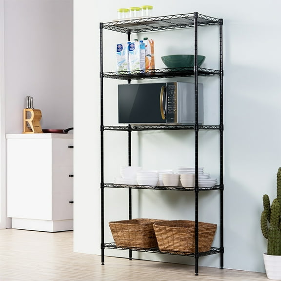 Topcobe 5 Tier Storage Rack, Heavy Duty Storage Shelving Unit, Metal Organizer Wire Rack, Iron Shelf, Storage Shelves, 23.62" L x 12.6" W x 59.06" H