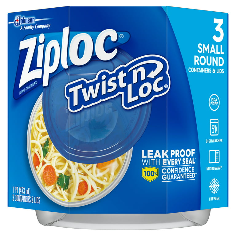 Ziploc 1.5 Pt. Small Square Food Container with Lids (12 w/o box) equals 3  packs
