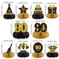 thumbnail image 2 of Gexolenu 10 Piezas Centros De Mesa De Panal De 90 Cumpleaños Oro Negro Saludos A 90 Años Centros De Mesa De Cumpleaños Adornos De Mesa Para Decoraciones De 90 Cumpleaños 90 Fabulosos Suministros De De, 2 of 3