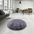 thumbnail image 3 of Ahgly Company Indoor Round Mid-Century Modern Purple Oriental Area Rugs, 4' Round, 3 of 6