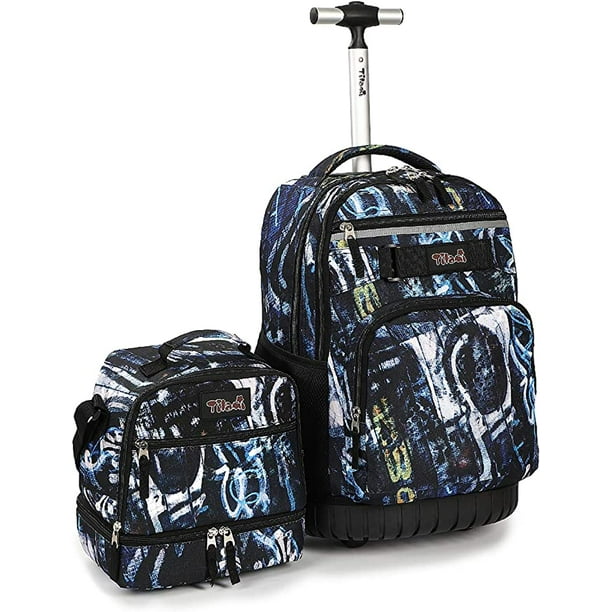Tilami Rolling Backpack 19 inch with Lunch Bag Wheeled Laptop Backpack