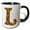 Black/White, variant on 3drose, Elegant Image of Gold Victorian Ornate Monogram Initial L, 15oz Mug
