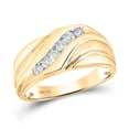 thumbnail image 4 of 10kt Yellow Gold Mens Round Diamond Wedding Band Ring 1/3 Cttw, 4 of 4