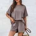 thumbnail image 2 of NMMUED Two Piece Sets for Women Summer Short Sets for Women Sweat Set for Women Athleisure Sets Women Track Suits for Women Set, Dark Gray S, 2 of 8