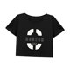 thumbnail image 3 of Top corto para mujer, camisa con cuello redondo a la moda de verano para viajes por la calle y caminar para mujer L, 3 of 7