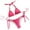 Pink, variant on Fesfesfes Women's Gradient Color Bikini Set Swimsuit Two Piece Bikini Sets Halter Neck Swimwear Beachwear