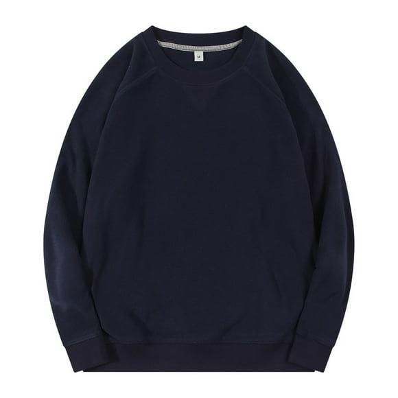 Plebaso Men's Fleece Sweatshirts Crewneck Loose Thermal Pullover Casual Fuzzy Thick Warm Tops for Men