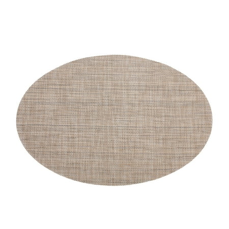 

Kinaerty PVC Woven Table Mats Ellipse Solid Color Non-slip Waterproof Wear-resistant Heat-resistant Bowl Pads Drink Cup Coasters for Kitchen Home Bar Dining