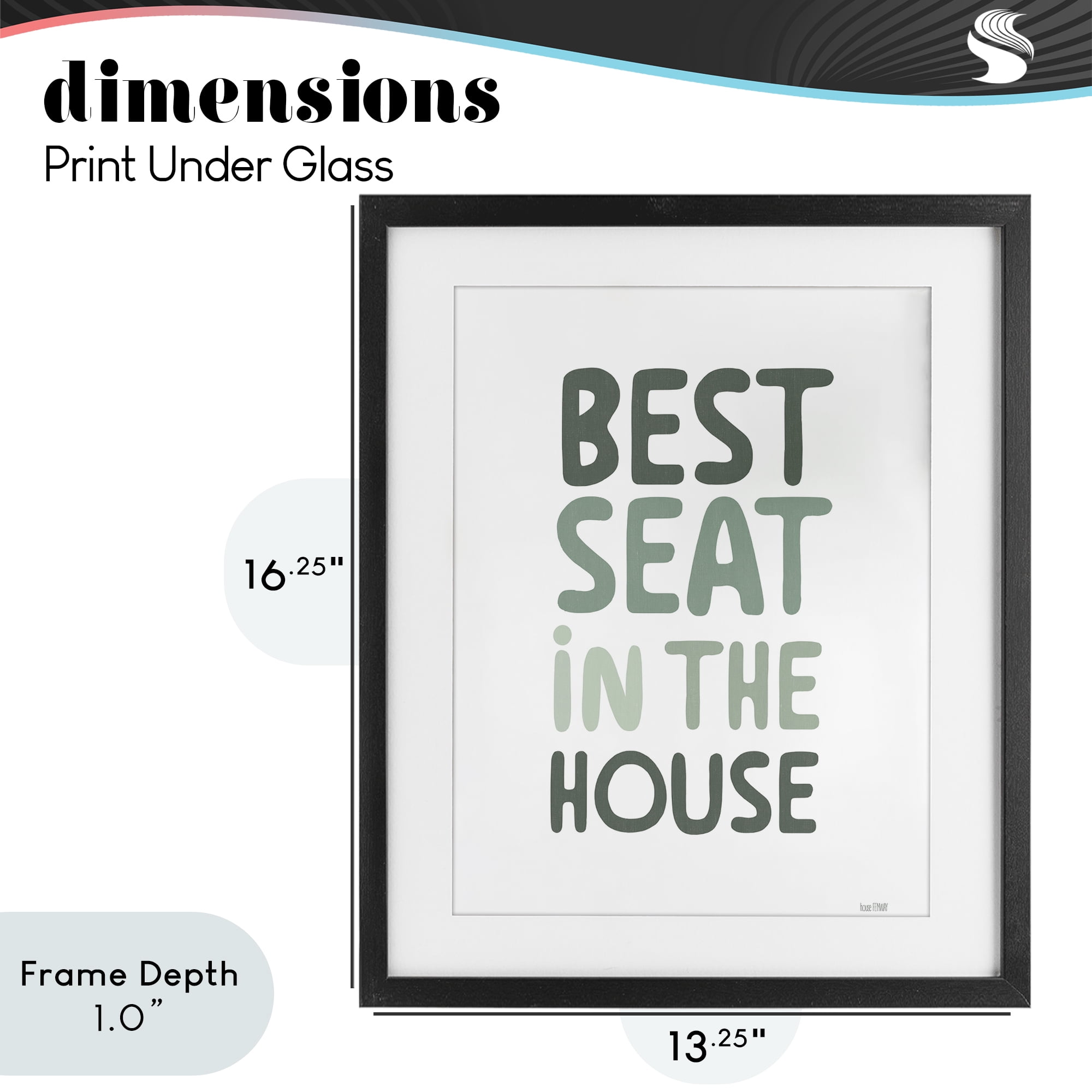 Stupell Industries Green Best Seat in House Black Framed Print Under Glass, design by House Fenway