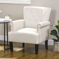 thumbnail image 2 of HOMCOM Fabric Accent Chair Tufted Armchair w/ Wood Legs Rolled Arms, 2 of 10