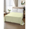 thumbnail image 2 of Full Flat Sheet 81"x96", Yellow White Stripe Soft Lightweight Bedding Flat Sheets Only, Modern Minimalist Geometric Striped Brushed Microfiber Top Bed Sheet, Breathable StainResistant Bedsheets, 2 of 9