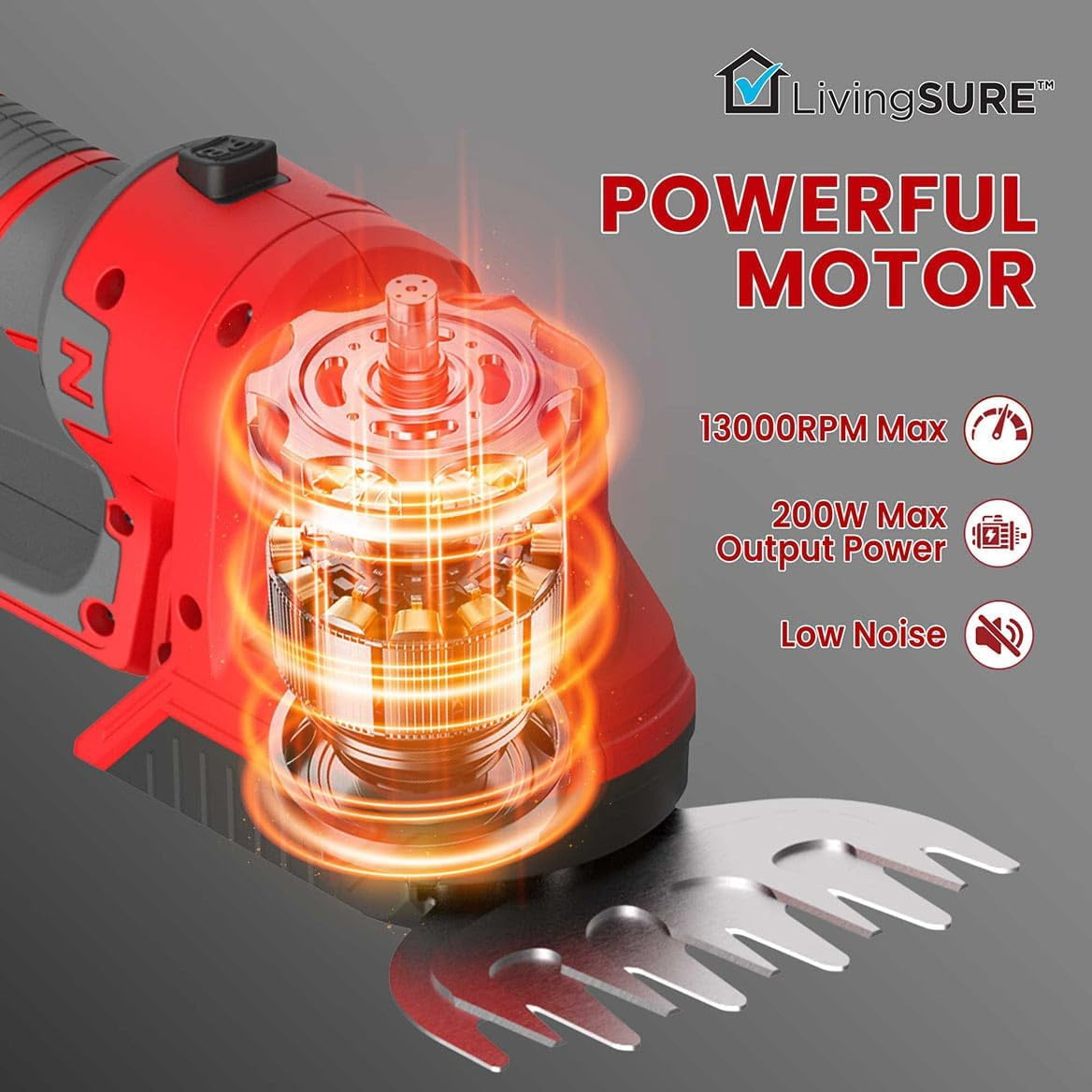 2-in-1 Cordless Mini Hedge Trimmer Electric Dual-Function Gardening Power Tool for Shrubs and Lawns
