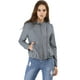 thumbnail image 2 of Chaqueta Corta de Motociclista con Cuello Alto Piel Sintética Asimétrica con Cremallera Frontal Gris S Allegra K, 2 of 6