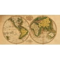 thumbnail image 2 of Carey, Matthew 24x14 Gold Ornate Wood Framed with Double Matting Museum Art Print Titled - World Map, 2 of 4