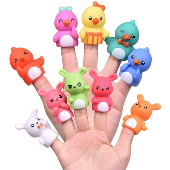 10PCs Party Favors for Kids with Bunny Chick Finger Puppets Assorted Fillers, Basket Stuffers for Toddlers Kids Gifts