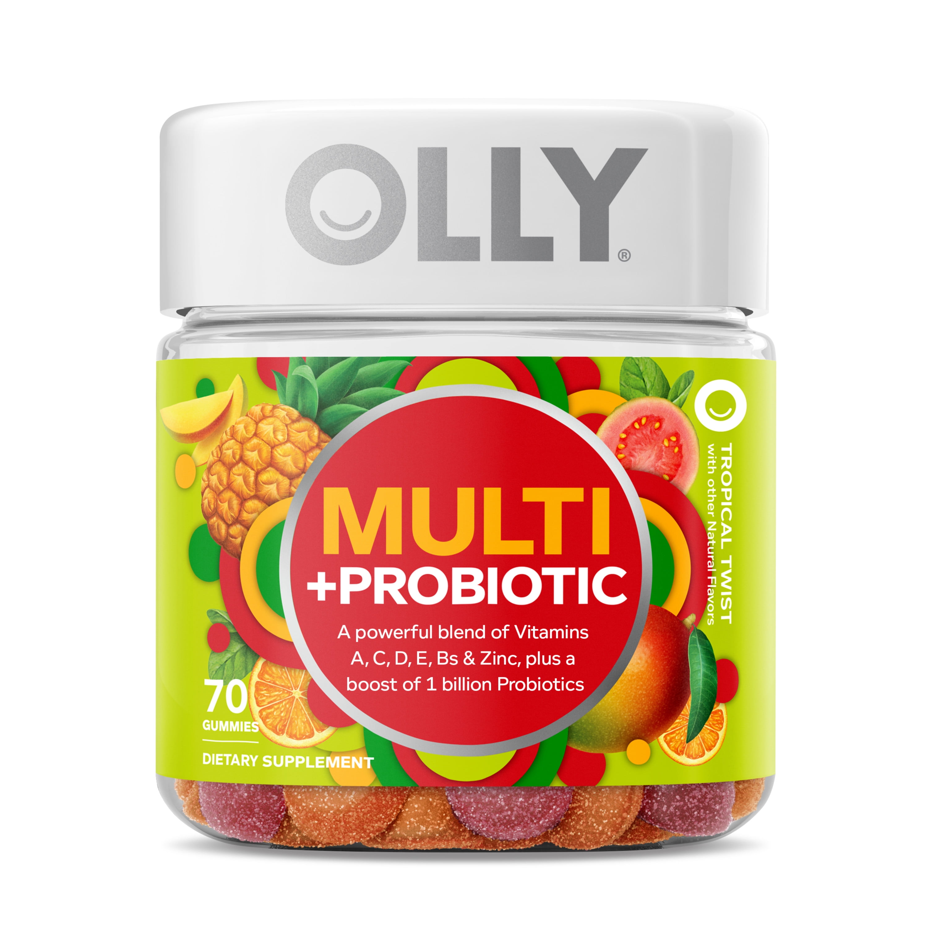 OLLY Adult Multi + Probiotic Gummy, Daily Multivitamin Supplement