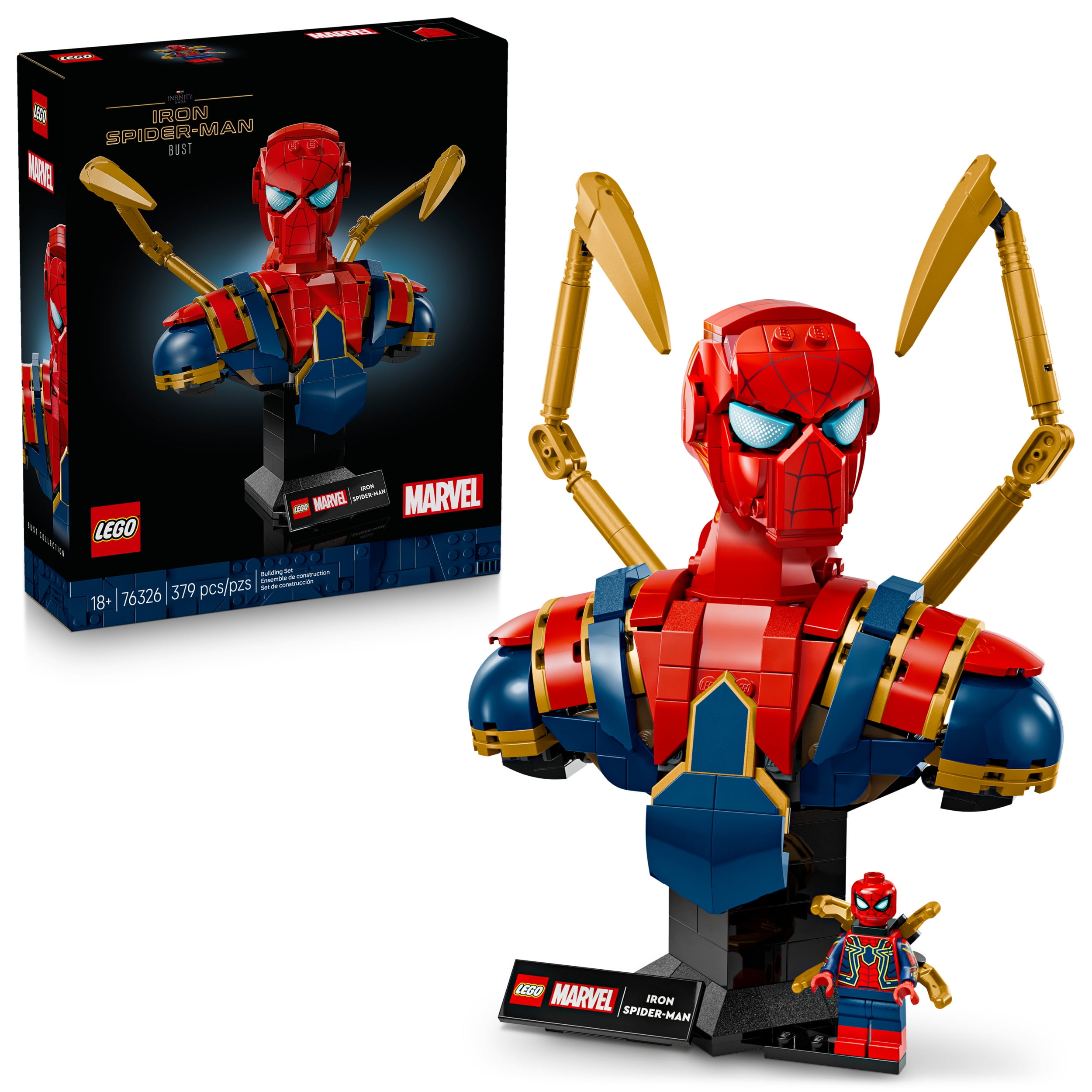 LEGO Marvel Le Buste d’Iron Spider-Man, Ensemble de Construction à Collectionner pour Adultes 76326 LEGO Le buste d’Iron Sp 76326