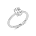 thumbnail image 2 of 3 Carat - Oval Lab Grown Basket Regular Shank Setting Solitaire Diamond Engagement Ring in 14K White Gold(Ring Size: 9.5), 2 of 4