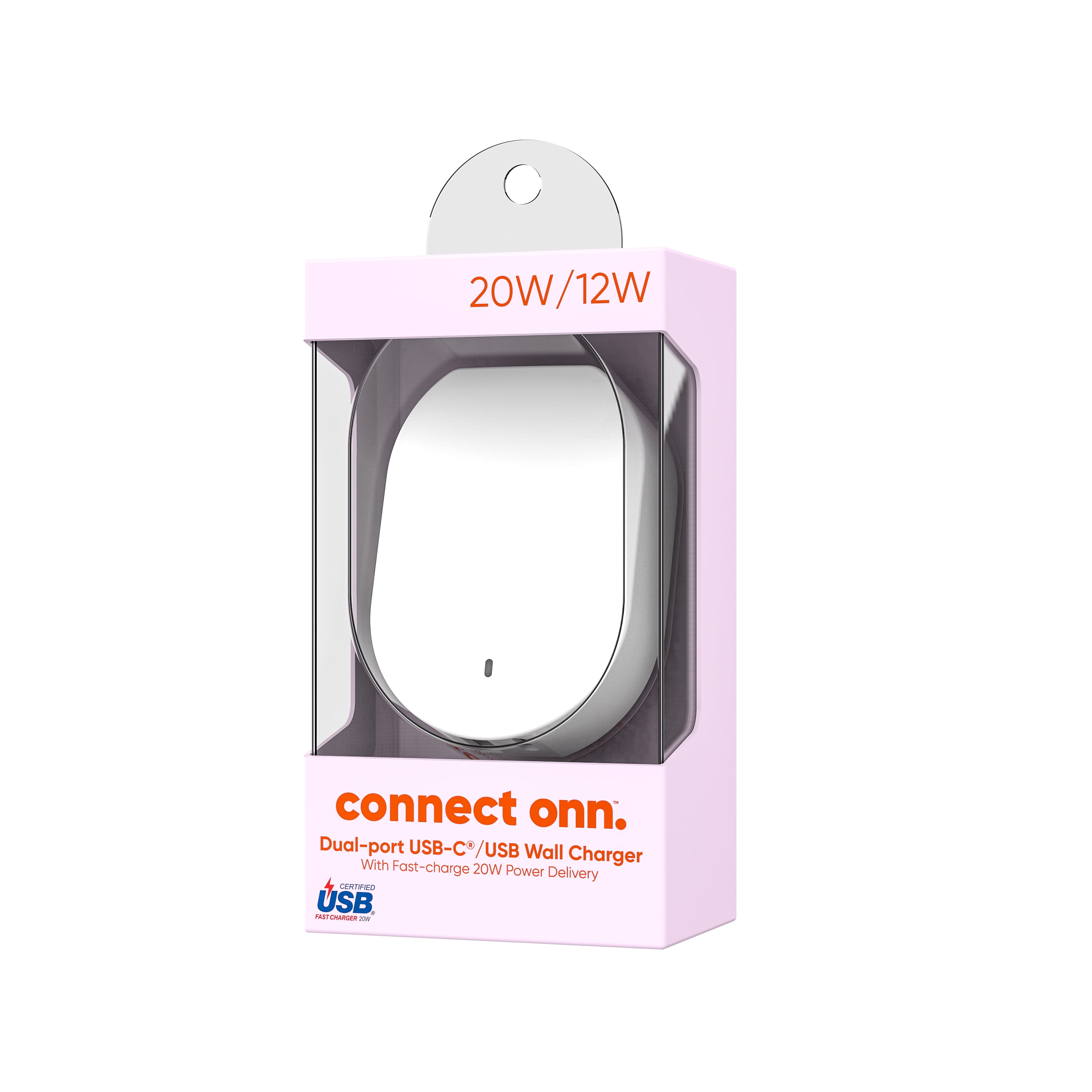 (3 pack) onn 32W Dual USB-C and USB-A Port Wall Charger, Fast Charging, USB-IF Certified, Foldable Plug, White - Compatible with iPhone, Samsung Galaxy, Note, Pixel Devices iPad Pro, & More