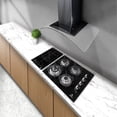 thumbnail image 2 of Tricombo para cocina Supra en color negro, campana de pared, parrilla de gas y parrilla de inducción magnética Supra Tricombo para cocina con campana de pared, 2 of 8