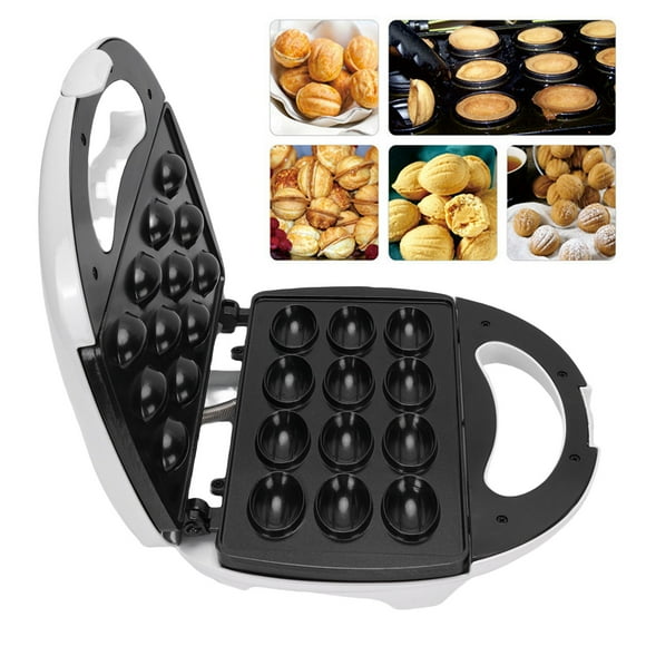 Walnut Cookie Maker Electric Double Sided Non Stick Walnut Cake Maker Machine 12 Holes Quick Heating Easy Cleaning for Home Kitchen Baking