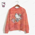 thumbnail image 3 of Sudaderas con capucha con estampado de HELLO KITTY para mujer, ropa de calle bonita de gran tamaño, Jersey recortado, Y2k, 3 of 4