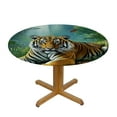 thumbnail image 3 of Autua Tiger Jungle Waterfall Round Tablecloth Stain-Resistant 100% Polyester 38"-42, 3 of 8