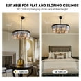 thumbnail image 4 of HOOMEDELIER 22" Modern Black Crystal Chandelier, Round 6-Light Pendant for Dining Room & Kitchen, 4 of 20