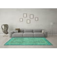 thumbnail image 3 of Ahgly Company Machine Washable Indoor Rectangle Abstract Turquoise Blue Modern Area Rugs, 2' x 3', 3 of 4