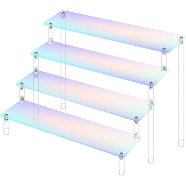 Yazoeia Acrylic Riser Display Shelf, Perfume Organizer, 4 Tier Display Riser, Tiered Display Stand Risers for Display, Decoration And Organizer,Round feet,20cm CJC912-142781