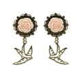thumbnail image 4 of 1 par de tapones para los oídos colgantes de gorrión, tapones para los oídos de acrílico, túneles de carne para los oídos, de oídos Rosa 20mm, 4 of 7