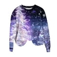thumbnail image 3 of asdoklhq Christmas Womens Sweatshirt Women's Christmas Round Neck Printed Loose Sweater Long-sleeved Top Multicolor 5X, 3 of 4