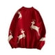 thumbnail image 1 of Suéter de pareja de diseño de nicho, prendas de punto de otoño e invierno, suéter de abrigo de ciervo navideño, estilo versátil, 1 of 6