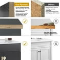 thumbnail image 4 of Bathroom Vanity with Top and Sink, Modern Single Vanity with 2 Soft-Close Doors and Metal Handles, Solid Wood Bathroom with Cabinet White Ceramic Basin, 4 of 8