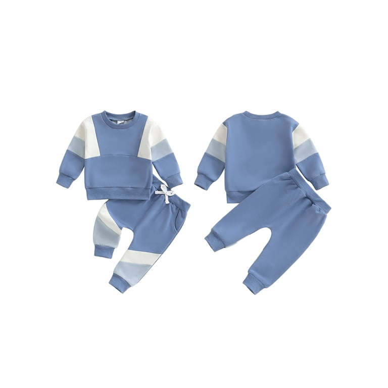 Loicainy Toddler Boy Patchwork Sweatshirt & Joggers Set photo 6