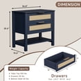 thumbnail image 3 of Dtwnek Nightstand with 2 Drawers and 1 Shelf, Wood Bedside Table for Bedroom, Living Room, Navy Blue, 3 of 9