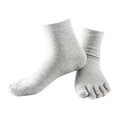 thumbnail image 2 of tredstone 1Pair Five Toe Socks Cotton Sock Crew Solid Athletic Socks High Grey 1Set, 2 of 5